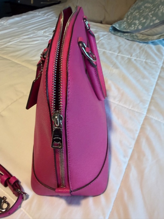 Coach Hot Pink Saffiano Dome Satchel - Picture 7 of 9
